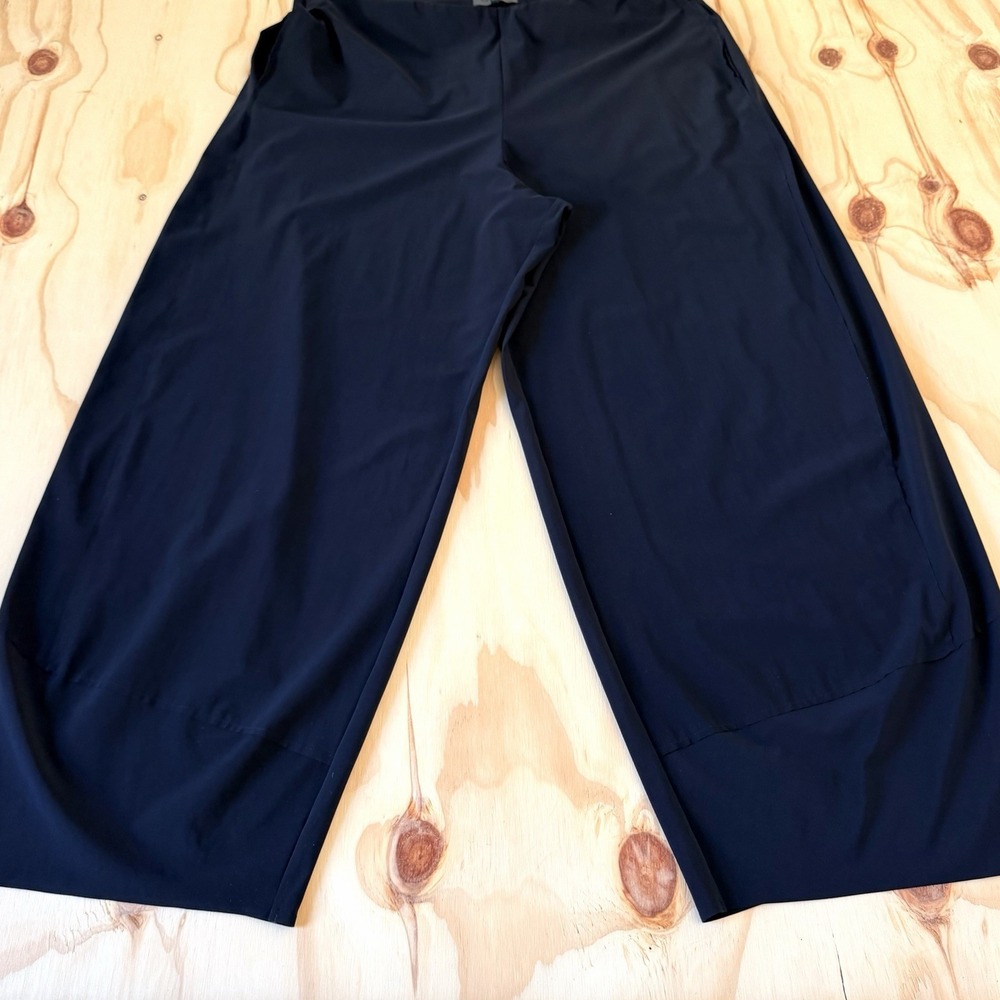 OSKA Size 4 Techno Jersey Wide Leg Barrel Pants Black Soft Balloon Trousers